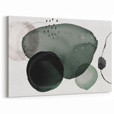 Contemporary Minimalist Art | Abstract Green & Gray Watercolor Print