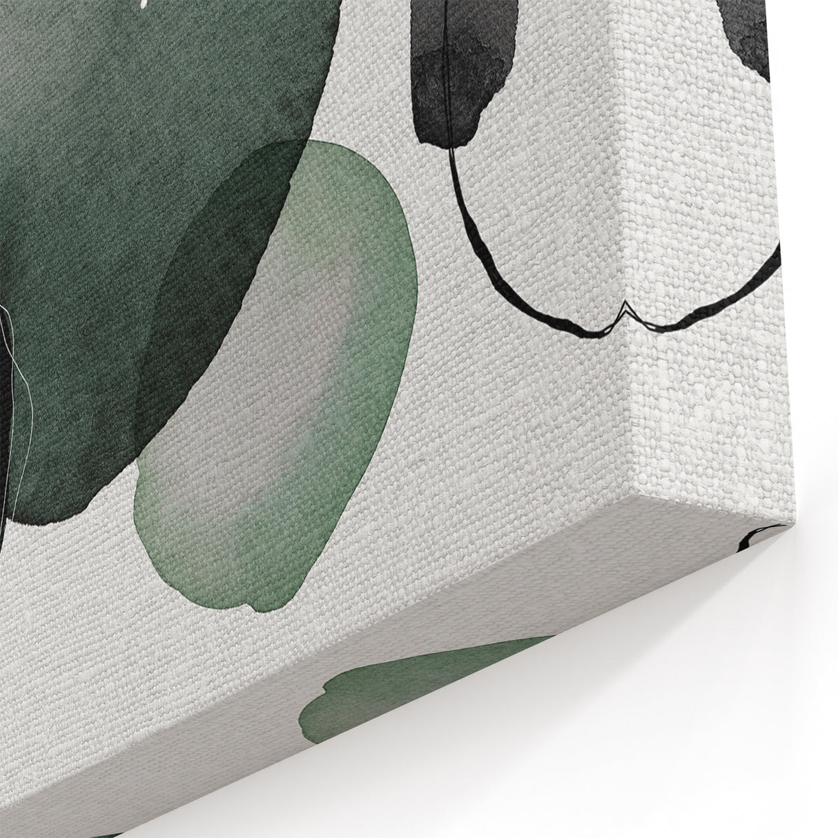 Contemporary Minimalist Art | Abstract Green & Gray Watercolor Print