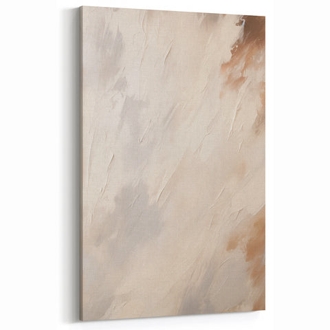 Soft Abstract Minimalist Art - Beige and White Flow - Tranquil Wall Decor