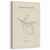 Minimalist Botanical Line Art - Black Branch Drawing on Beige - Modern Decor