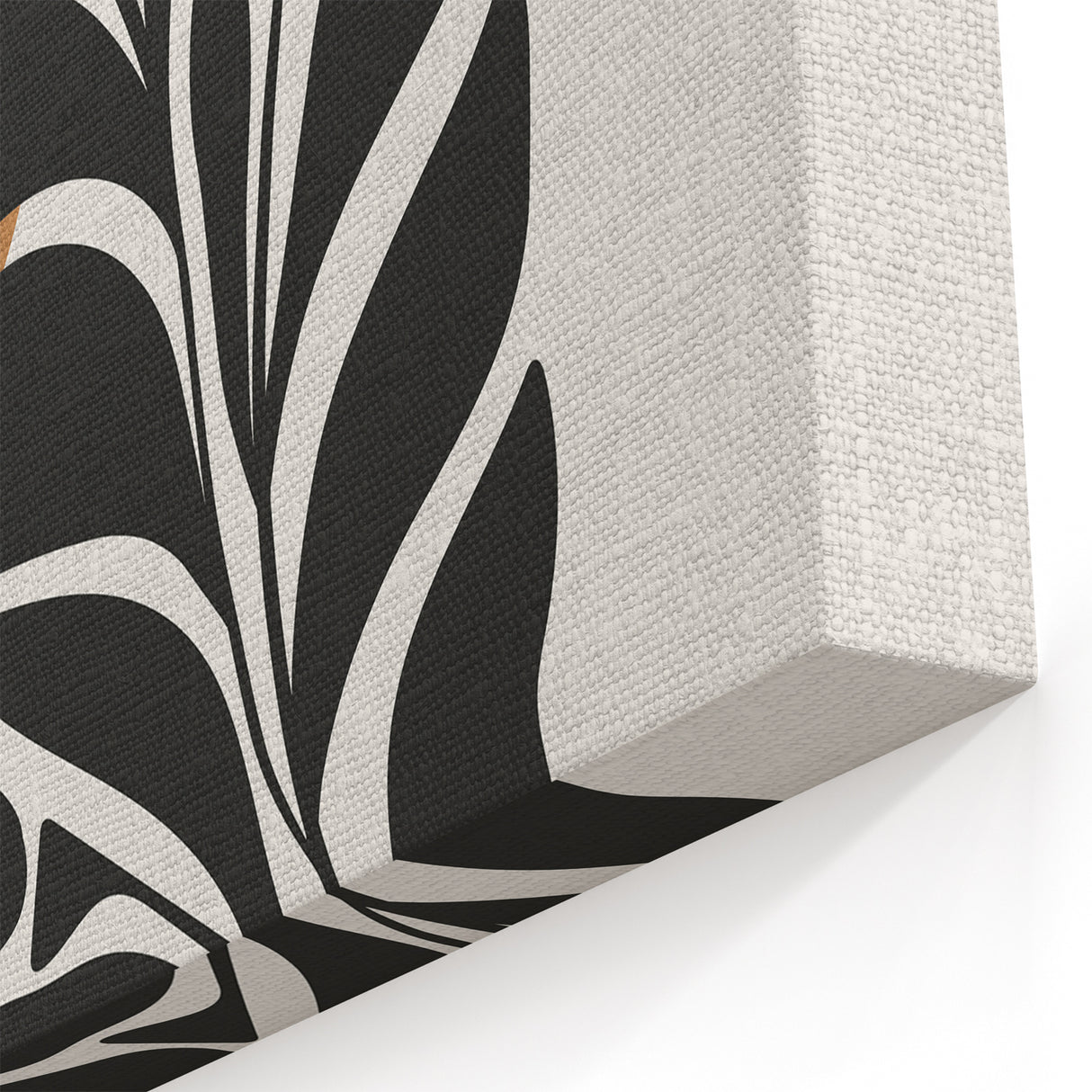 Minimalist Botanical Art | Modern Black & Beige Leaf Design | Wall Decor