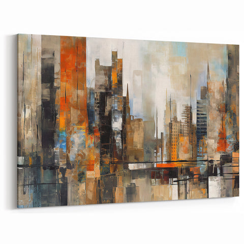 Modern Abstract Architecture Art - Urban Geometric Cityscape Canvas