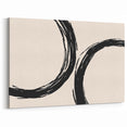 Minimalist Abstract Art | Modern Black & Beige Circular Wall Decor