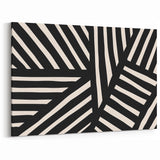 Abstract Minimalist Art | Bold Black & Beige Geometric Wall Decor