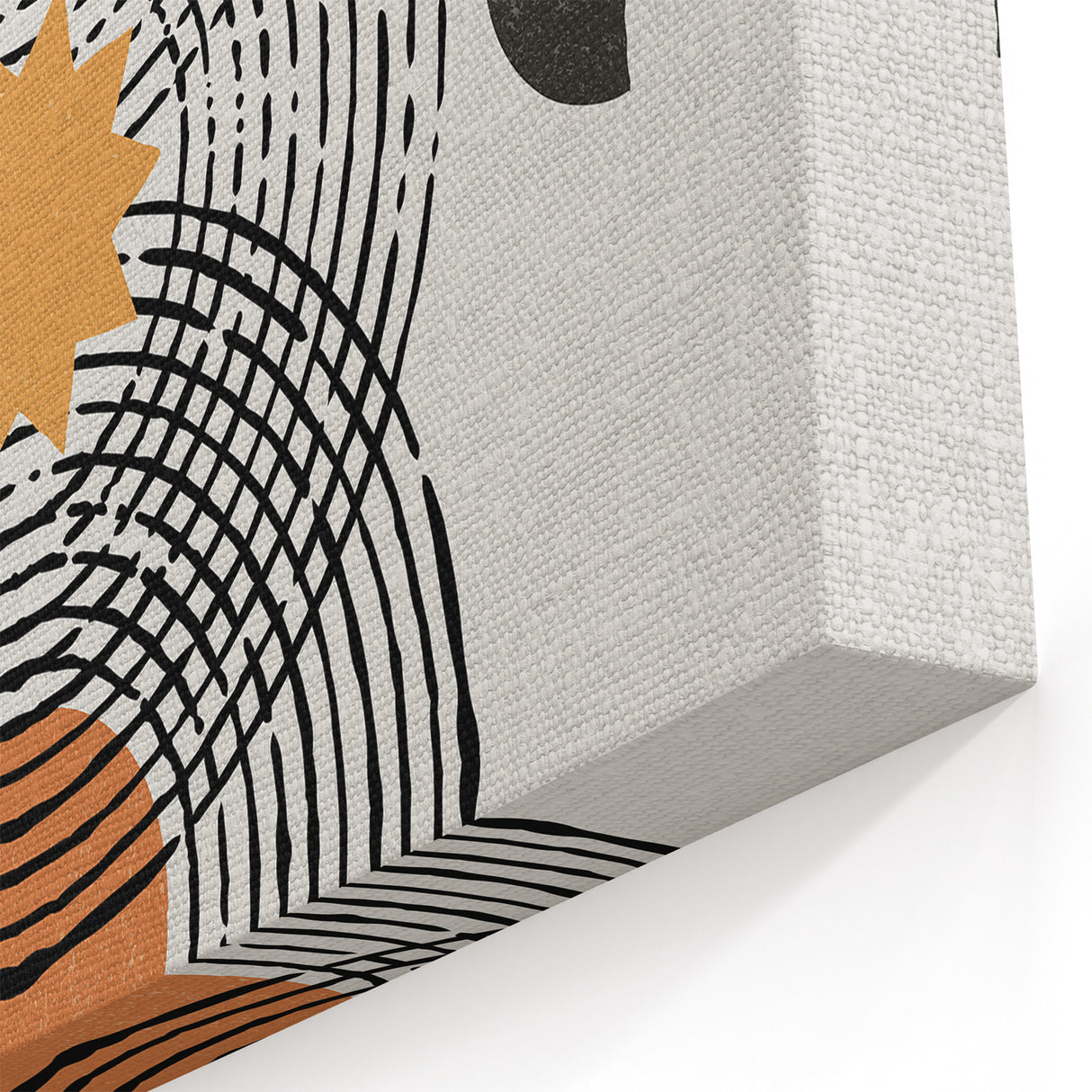 Abstract Minimalist Art: Modern Geometric Circles and Sunburst Design