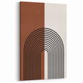 Modern Minimalist Wall Art: Bold Geometric Arch in Brown and Black