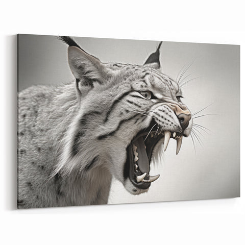Fierce Lynx Wall Art - Dramatic Wildlife Canvas & Framed Prints