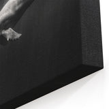 Elegant Dolphin Wall Art - Black and White Marine Life Canvas Print