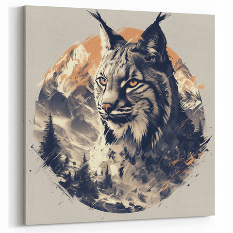 Lynx Mountain Majesty Art - Vibrant Wildlife Canvas & Framed Prints