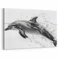Sleek Dolphin Wall Art - Minimalist Marine Life Canvas Print