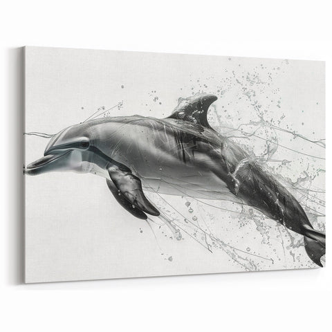 Sleek Dolphin Wall Art - Minimalist Marine Life Canvas Print