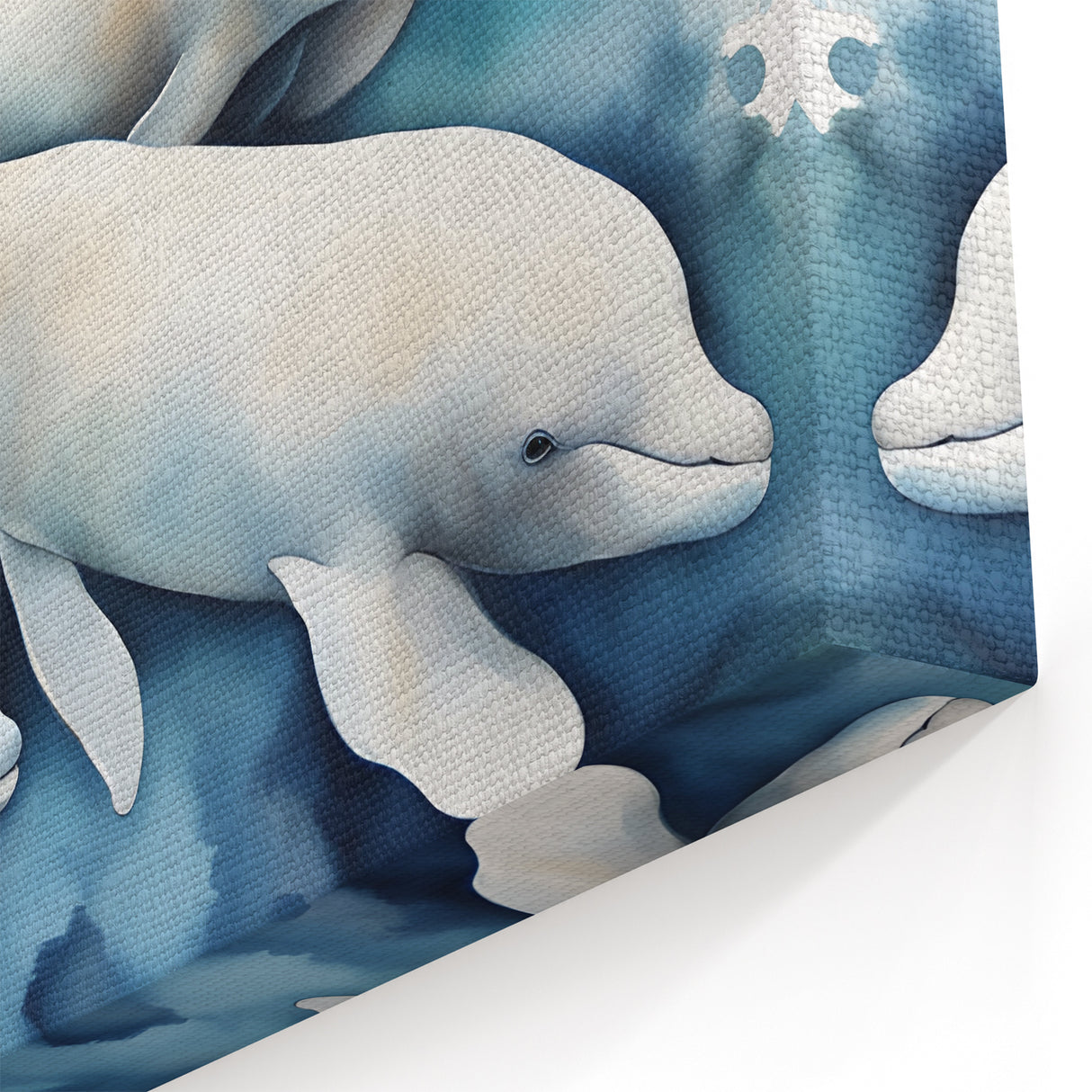 Serene Dolphin Wall Art - Soft Watercolor Marine Life Canvas Print