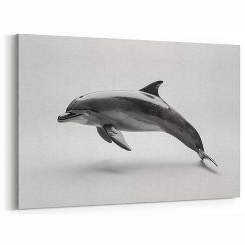 Sleek Dolphin Wall Art - Modern Minimalist Marine Life Canvas Print