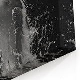 Dramatic Dolphin Wall Art - Black and White Marine Life Canvas Print