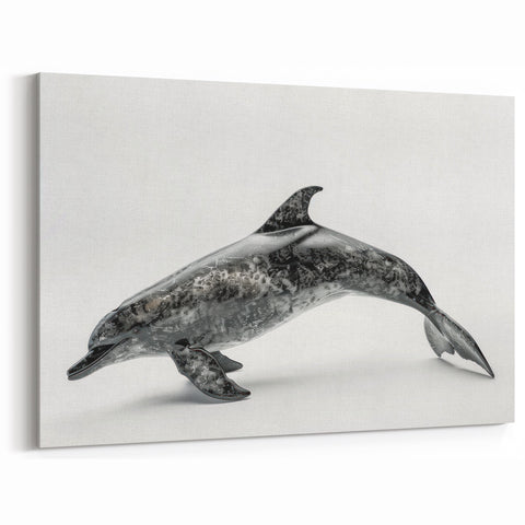 Textured Dolphin Wall Art - Modern Marine Life Canvas Print