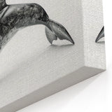 Textured Dolphin Wall Art - Modern Marine Life Canvas Print