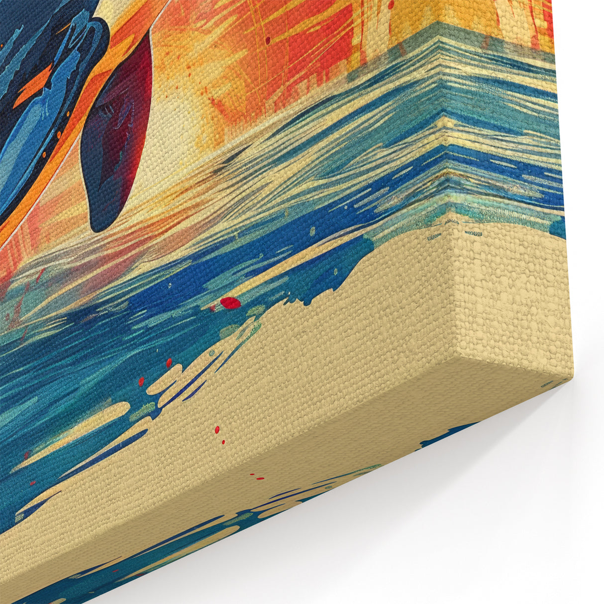 Vibrant Dolphin Wall Art - Bold Sunset Marine Life Canvas Print