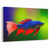 Striking Betta Fish Wall Art - Bold Marine Life Canvas Print for Decor