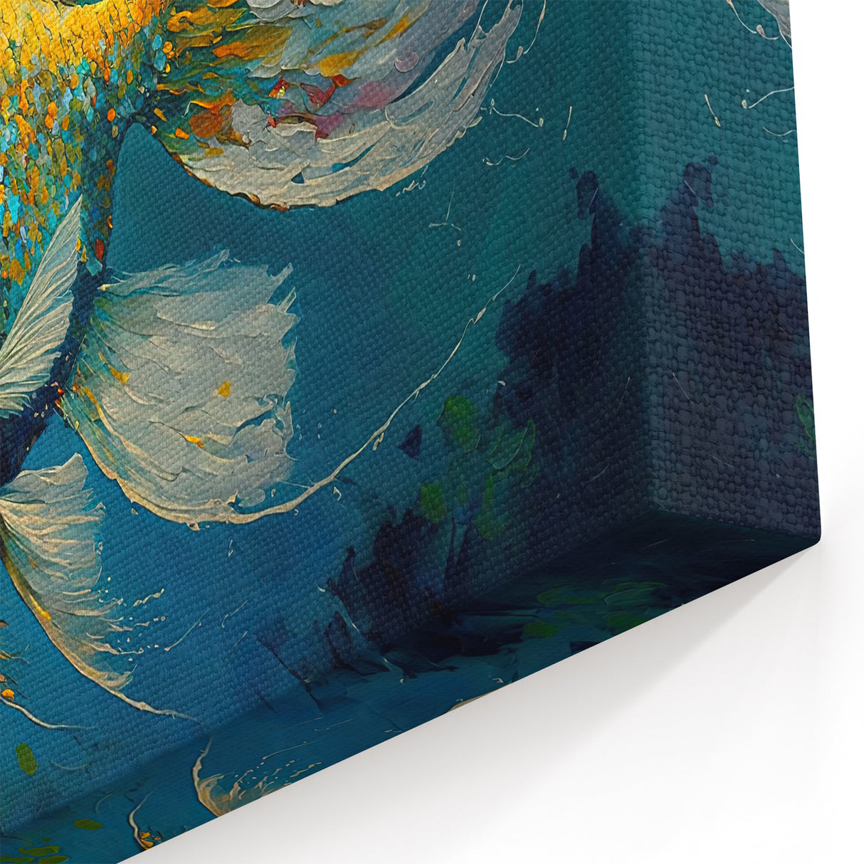 Abstract Goldfish Wall Art - Vibrant Marine Life Canvas Print Decor