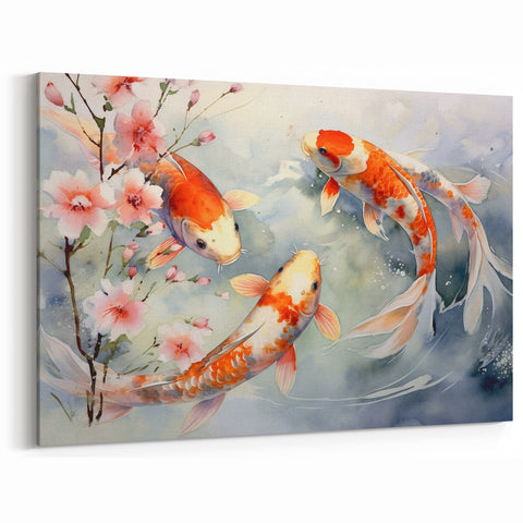 Serene Koi Fish Wall Art - Elegant Marine Life Canvas Print Decor