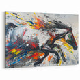Abstract Horse Wall Art - Dynamic Splash of Colors on Canvas Print