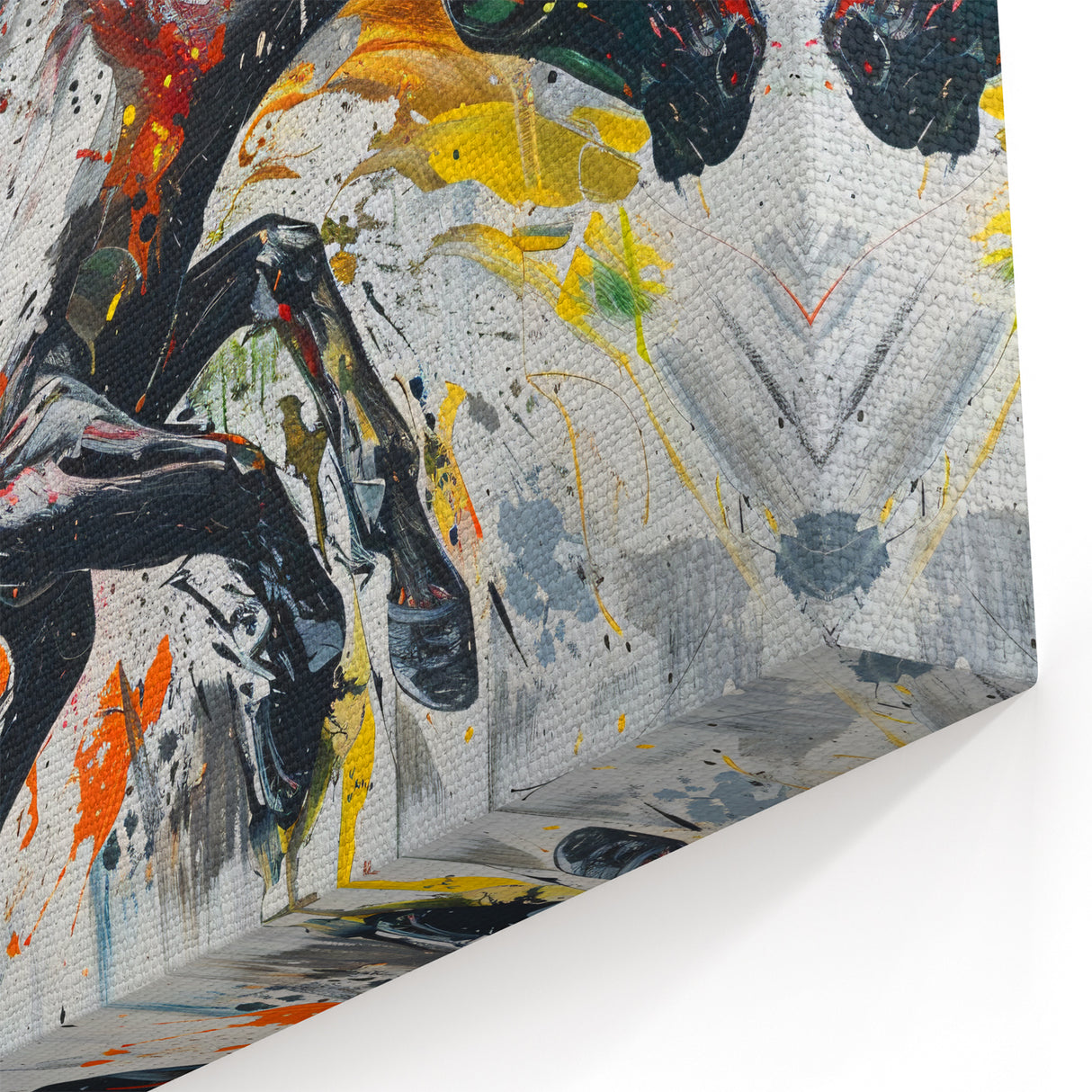 Abstract Horse Wall Art - Dynamic Splash of Colors on Canvas Print