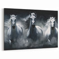 Horse Wall Art - Powerful White Horses in Motion - Canvas Print