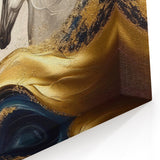 Elegant Horse Wall Art - Dual Horses with Gold Accents - Canvas Print