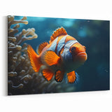 Vibrant Clownfish Wall Art - Ocean Fish Canvas Print for Coastal Decor