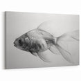Minimalist Fish Wall Art - Monochrome Marine Life Canvas for Modern Decor
