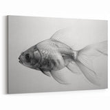Minimalist Fish Wall Art - Monochrome Marine Life Canvas for Modern Decor
