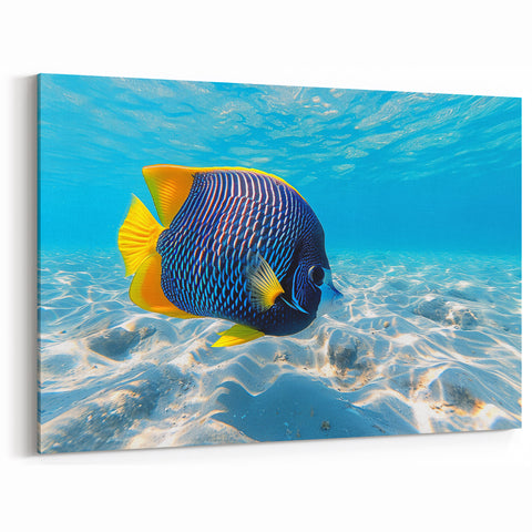 Vibrant Angelfish Wall Art - Ocean Fish Canvas for Coastal Decor