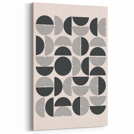 Minimalist Abstract Geometric Wall Art - Modern Black and White Design