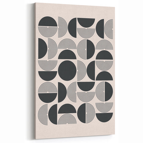 Minimalist Abstract Geometric Wall Art - Modern Black and White Design