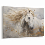Graceful White Horse Wall Art - Equine Elegance on Canvas and Acrylic