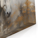 Graceful White Horse Wall Art - Equine Elegance on Canvas and Acrylic