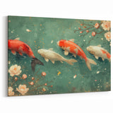Serene Koi Fish and Blossoms Wall Art - Canvas, Framed & Acrylic