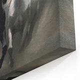 Majestic Black and White Horse Wall Art - Dynamic Equestrian Canvas