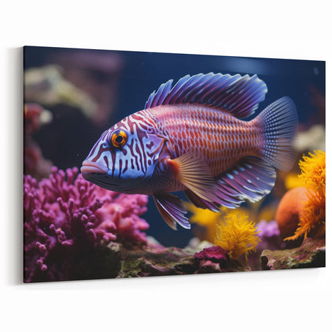 Vibrant Striped Fish Wall Art - Canvas, Framed & Acrylic Prints