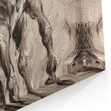 Powerful Brown Horse Wall Art - Rustic Equestrian Canvas Print Decor