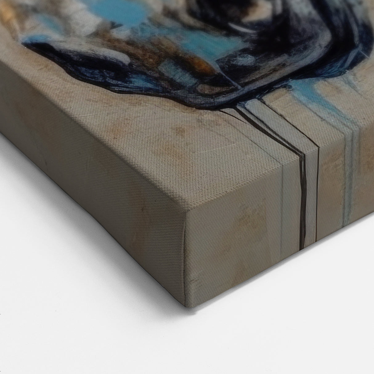 Vibrant Horse Wall Art - Blue and Gold Equestrian Canvas Print Decor