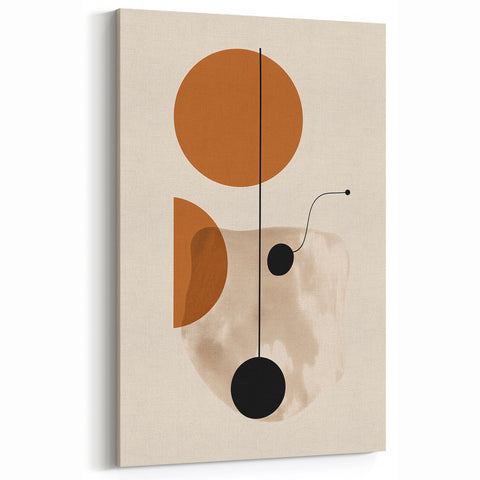 Minimalist Geometric Abstract Art – Modern Black and Brown Design