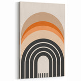 Minimalist Geometric Abstract Art – Bold Arch Design in Earth Tones