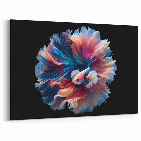 Vibrant Fish Wall Art - Betta Fish Canvas Print - Marine Life Decor