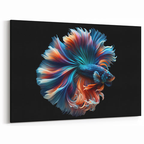 Striking Fish Wall Art - Betta Fish Canvas Print - Ocean Life Decor