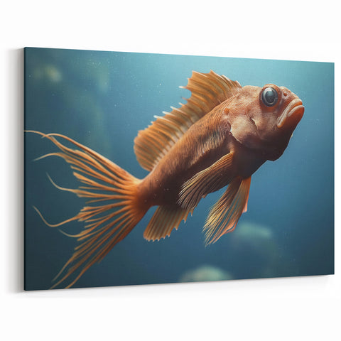 Majestic Fish Wall Art - Deep Sea Fish Canvas Print - Marine Decor