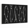 Minimalist Fish Wall Art - Black and White Canvas Print - Modern Decor