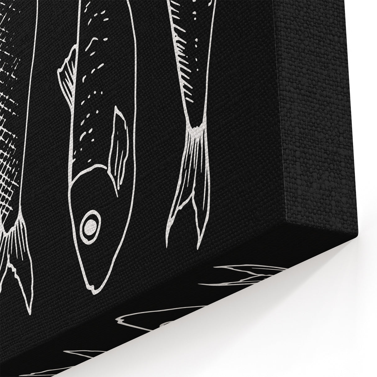 Minimalist Fish Wall Art - Black and White Canvas Print - Modern Decor