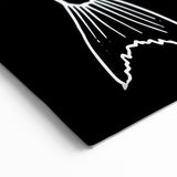 Minimalist Fish Wall Art - Black and White Canvas Print - Modern Decor