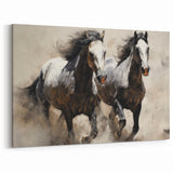 Dynamic Running Horses Wall Art - Majestic Equestrian Canvas Print